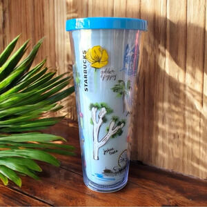 STARBUCKS California Sky Blue Collage Venti Tumbler - No Straw Included